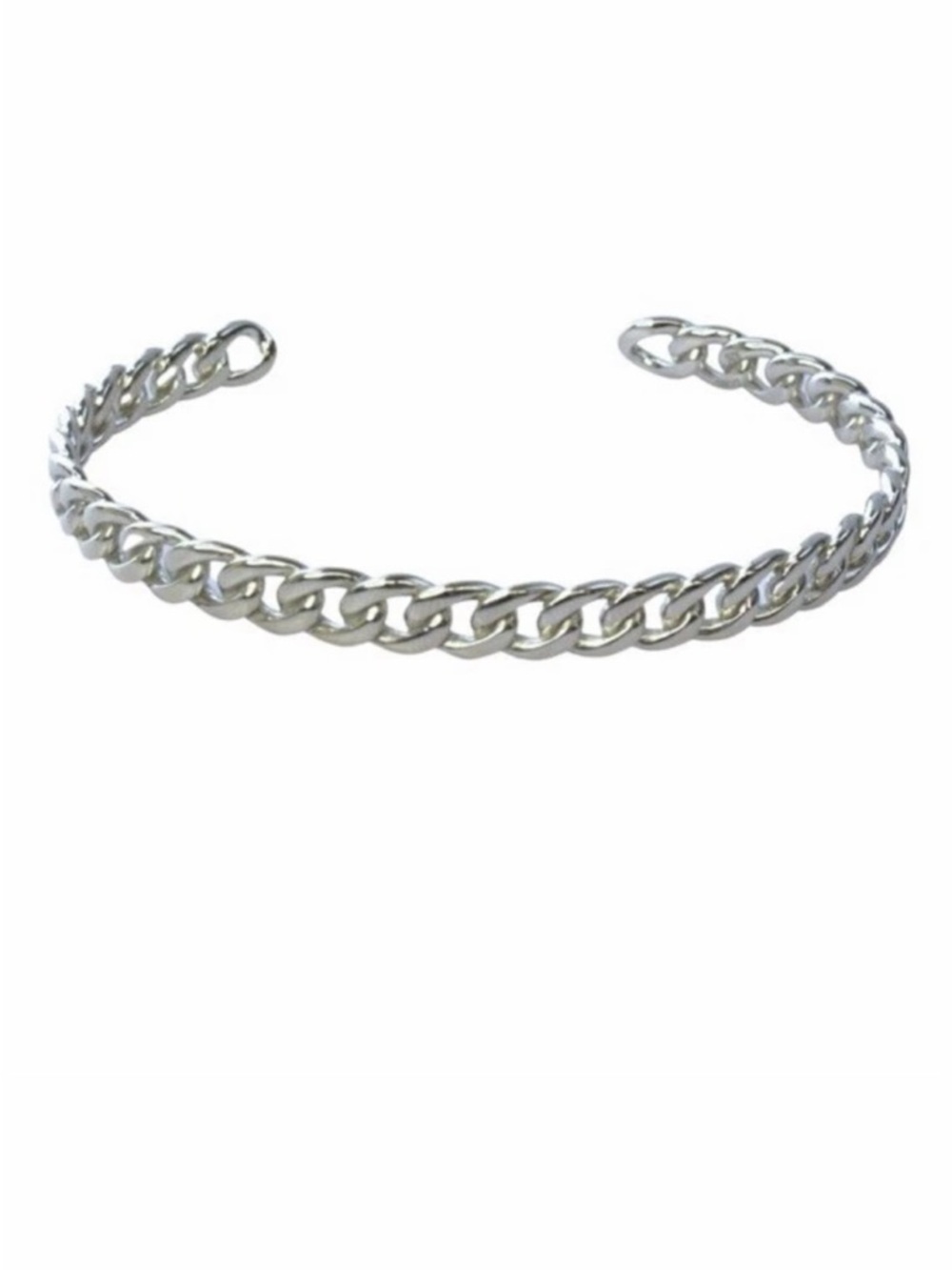Kendra Scott Bracelet Grier Chain Link Cuff Silver-Tone Rhodium Plated - Picture 1 of 5